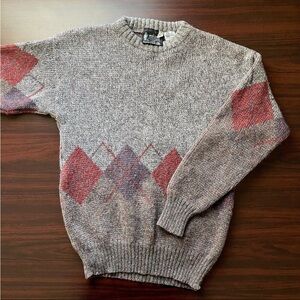 Vintage Eskimo Sweater Mens Medium Shetland Pure Wool Fair Isle England Knitwear